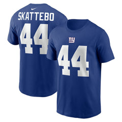 Cam Skattebo New York Giants Name & Number T-Shirt - Royal T-shirts