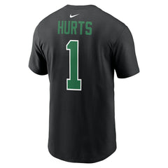 Jalen Hurts Philadelphia Eagles Player Name & Number T-Shirt - Black T-shirts