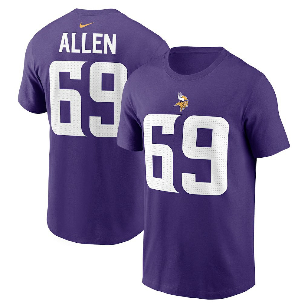 Jared Allen Minnesota Vikings Retired Player Name & Number T-Shirt - Purple T-shirts