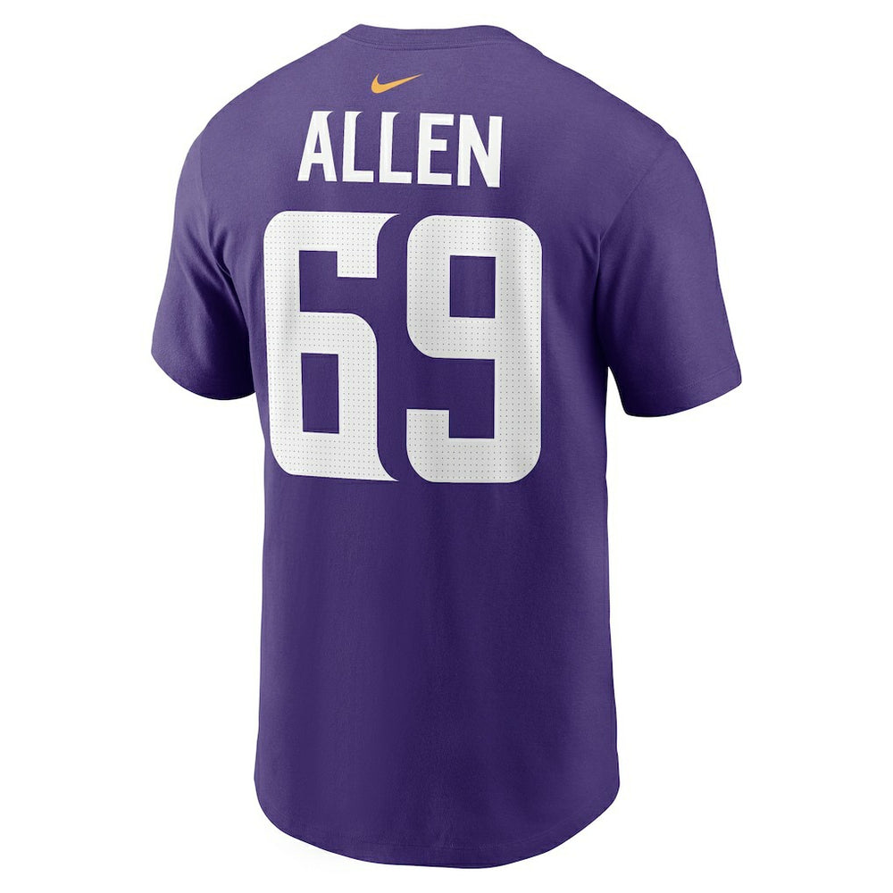 Jared Allen Minnesota Vikings Retired Player Name & Number T-Shirt - Purple T-shirts