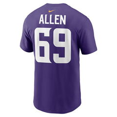 Jared Allen Minnesota Vikings Retired Player Name & Number T-Shirt - Purple T-shirts