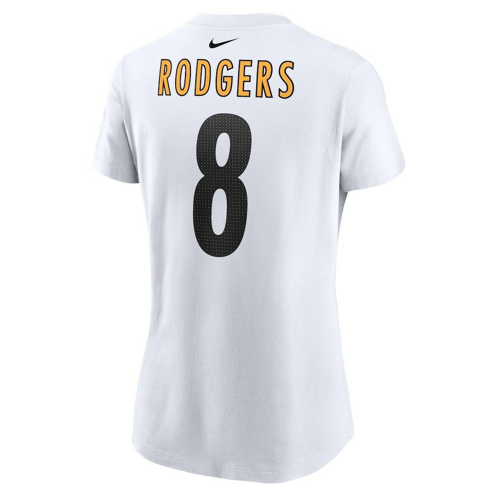 Aaron Rodgers Pittsburgh Steelers Women's Name & Number T-Shirt - White T-shirts