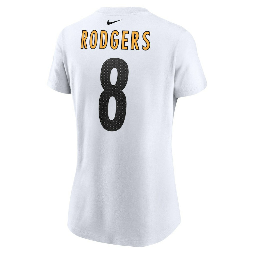 Aaron Rodgers Pittsburgh Steelers Women's Name & Number T-Shirt - White T-shirts