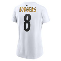 Aaron Rodgers Pittsburgh Steelers Women's Name & Number T-Shirt - White T-shirts