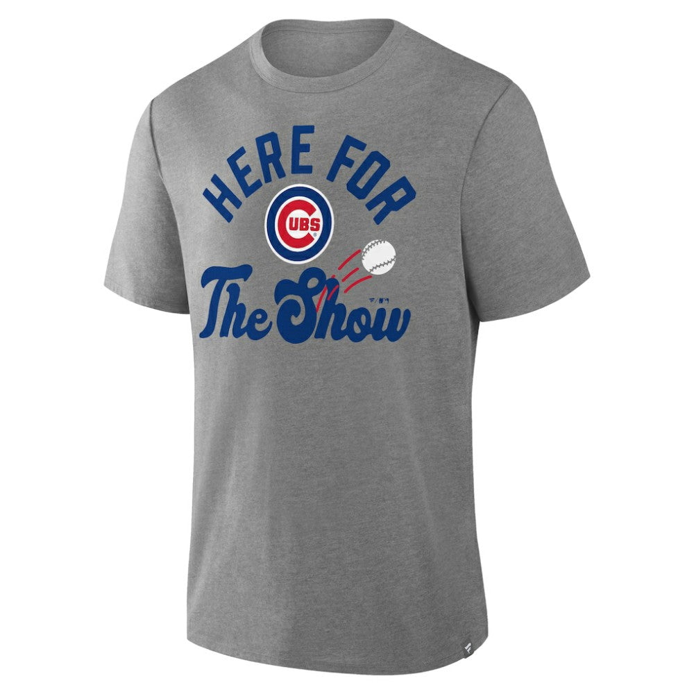 Chicago Cubs Fanatics Nostalgia Tri-Blend T-Shirt - Heather Gray T-shirts