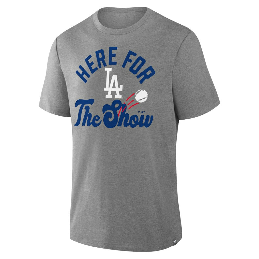 Los Angeles Dodgers Fanatics Nostalgia Tri-Blend T-Shirt - Heather Gray T-shirts