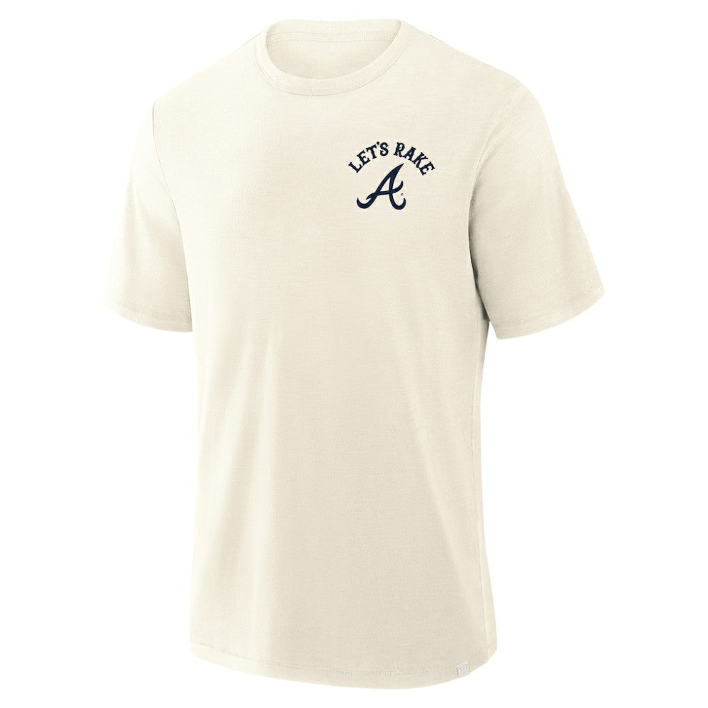 Atlanta Braves Fanatics Nostalgia Stadium Slub T-Shirt - Cream T-shirts