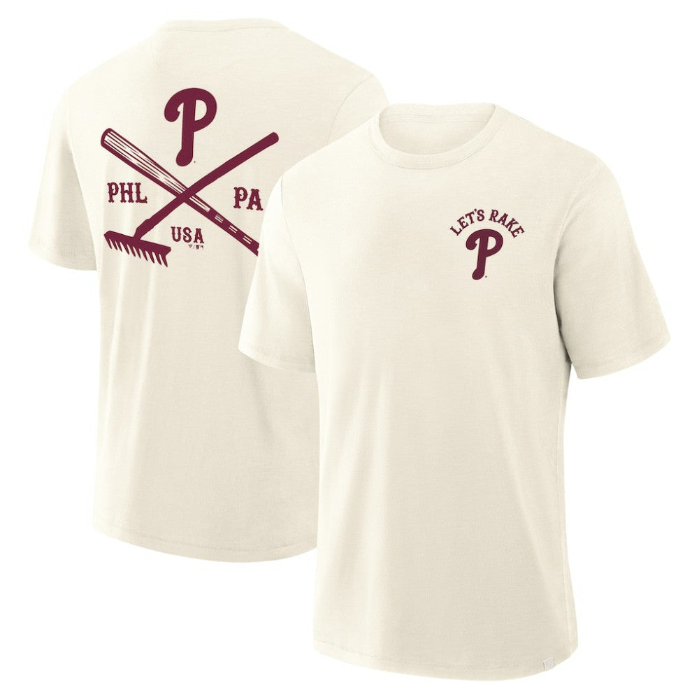 Philadelphia Phillies Fanatics Nostalgia Stadium Slub T-Shirt - Cream T-shirts