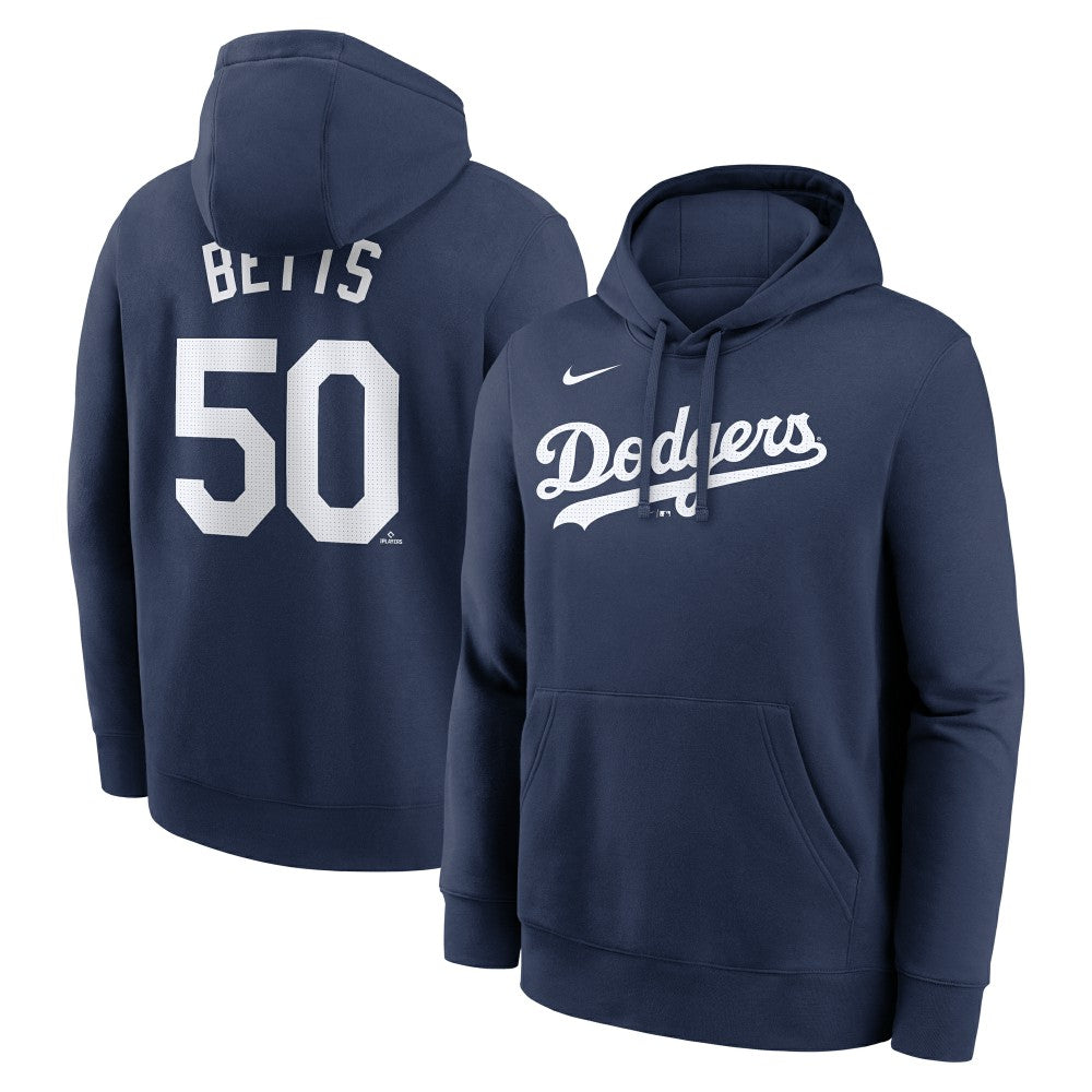 Mookie Betts Los Angeles Dodgers Nike Player Name & Number Club Pullover Hoodie - Navy Hoodies