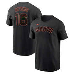 Rafael Devers San Francisco Giants Nike Home Name & Number T-Shirt - Black T-shirts
