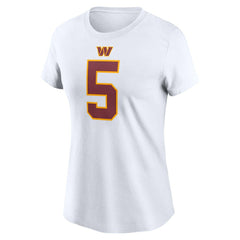 Jayden Daniels Washington Commanders Women's Super Bowl Era Name & Number T-Shirt - White T-shirts