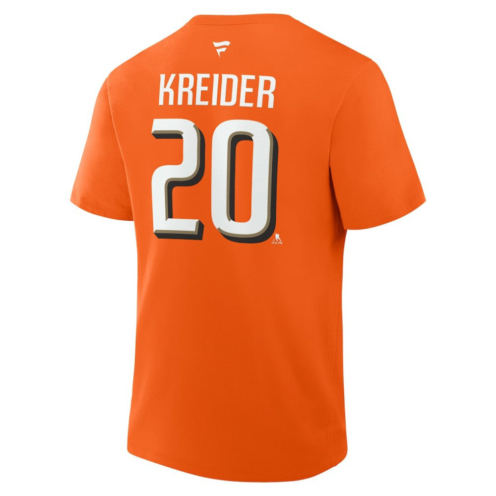 Chris Kreider Anaheim Ducks Fanatics Authentic Stack Name & Number T-Shirt - Orange | US 2001741902