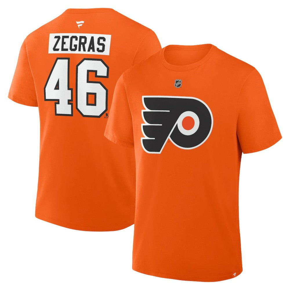Trevor Zegras Philadelphia Flyers Fanatics Authentic Stack Name & Number T-Shirt - Orange | US 2001742154