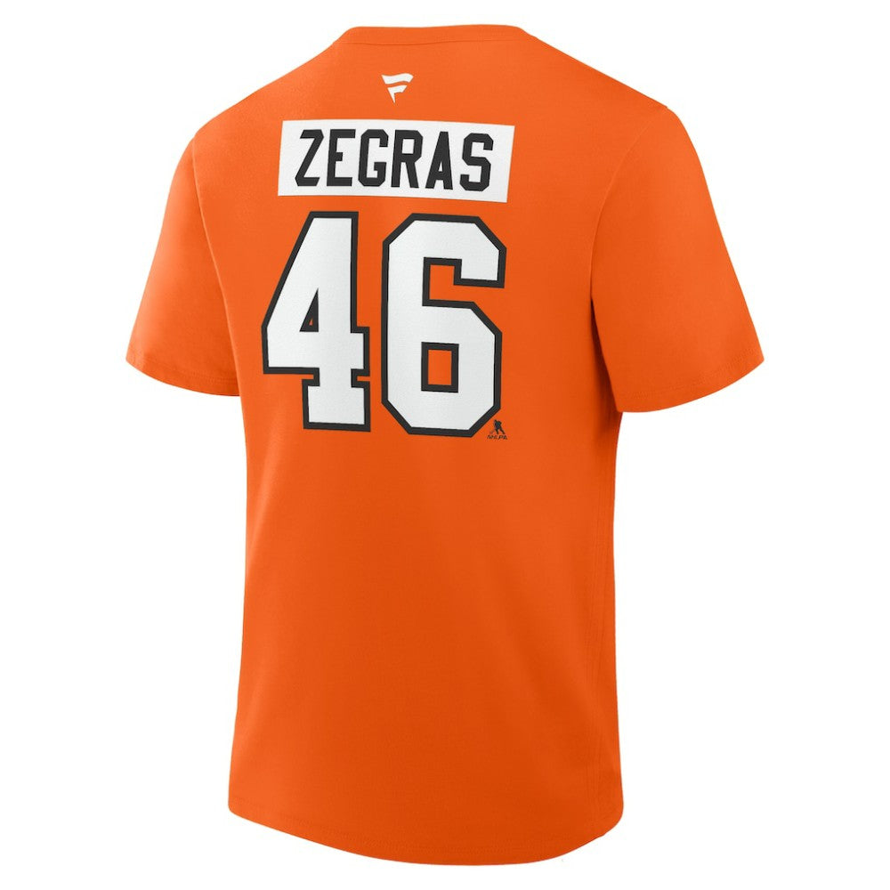 Trevor Zegras Philadelphia Flyers Fanatics Authentic Stack Name & Number T-Shirt - Orange | US 2001742154