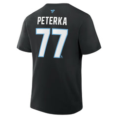 JJ Peterka Utah Mammoth Fanatics Authentic Stack Name & Number T-Shirt - Black | US 2001744808