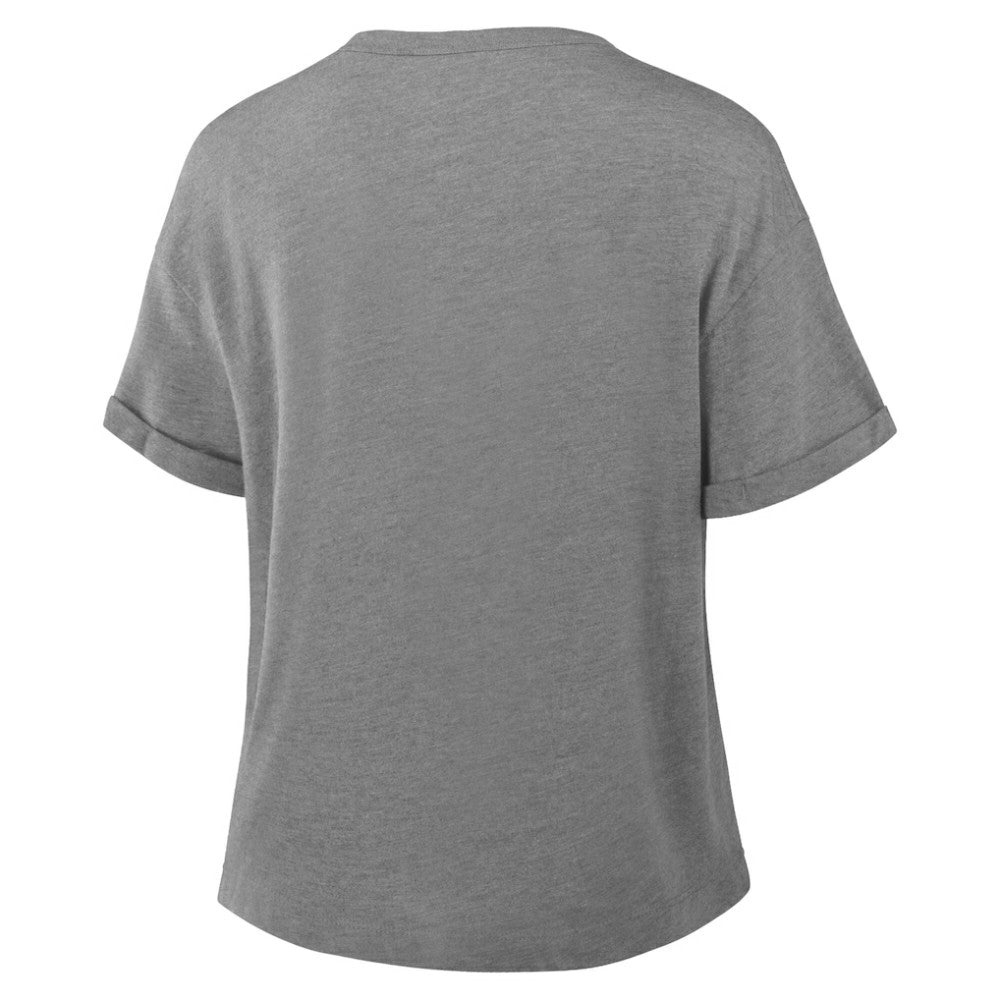 Philadelphia Phillies Fanatics Women's Tribute IYKYK Tri-Blend Boxy T-Shirt - Heather Gray T-shirts