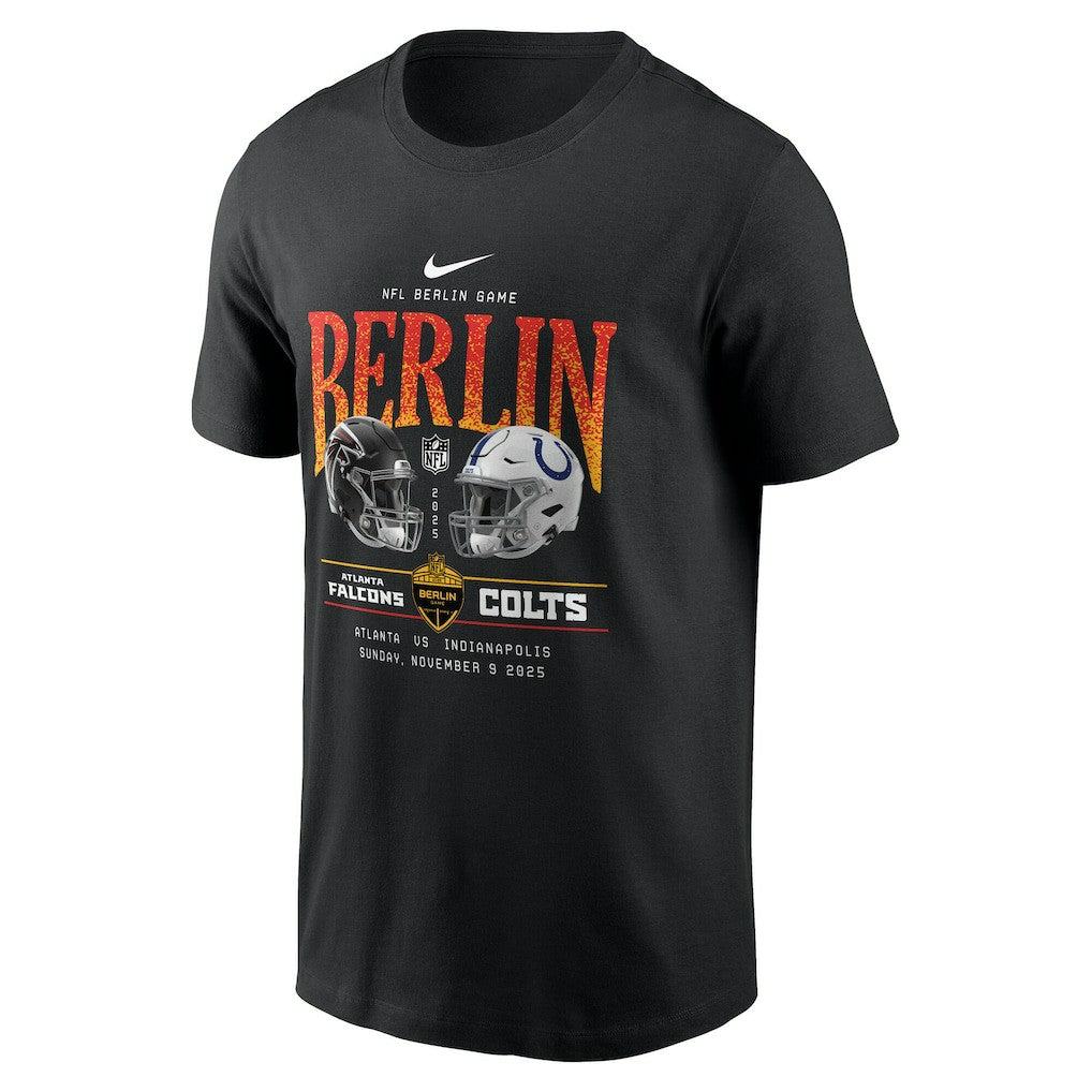 Atlanta Falcons vs. Indianapolis Colts International Games Berlin 2025 T-Shirt - Black T-shirts