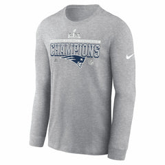 New England Patriots 2025 AFC Champions Locker Room Trophy Collection Long Sleeve T-Shirt - Heather Gray T-shirts