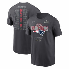 New England Patriots 2025 AFC Champions Roster T-Shirt - Anthracite T-shirts