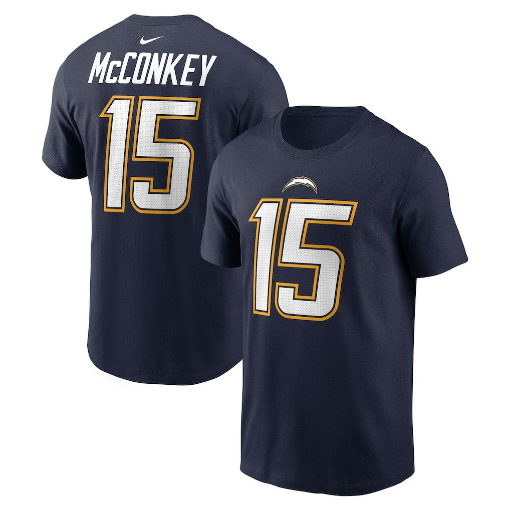 Ladd McConkey Los Angeles Chargers Alternate Super Chargers Name & Number T-Shirt - Navy T-shirts