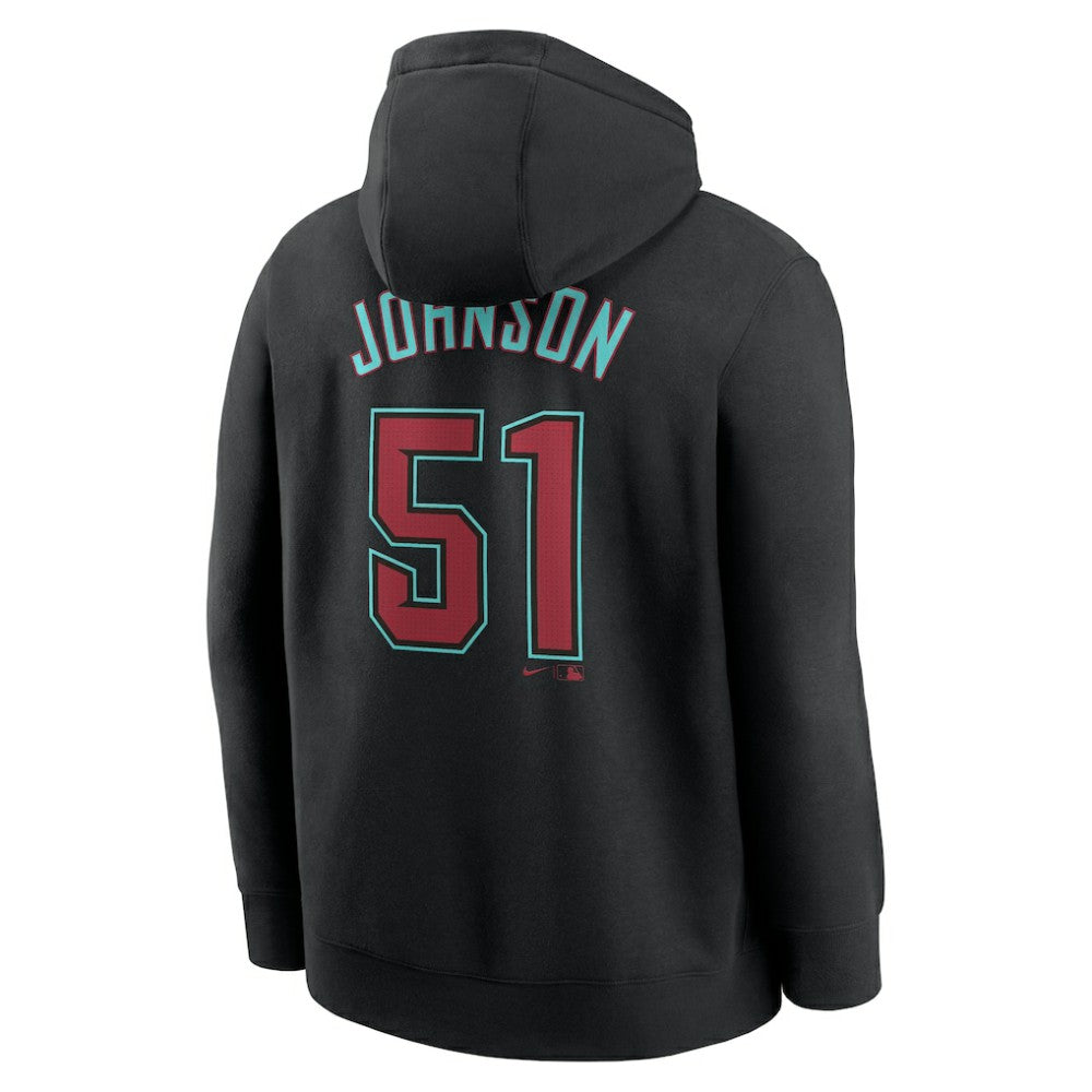 Randy Johnson Arizona Diamondbacks Nike Player Name & Number Club Pullover Hoodie - Black Hoodies