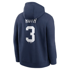 Babe Ruth New York Yankees Nike Retired Player Name & Number Club Pullover Hoodie - Navy Hoodies