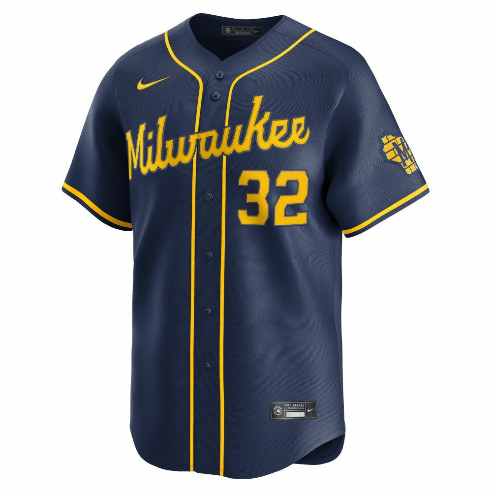 Jacob Misiorowski Milwaukee Brewers Nike Alternate Limited Jersey - Navy Jerseys