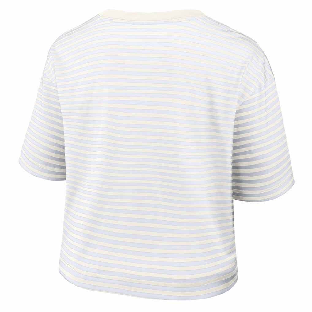 Philadelphia Eagles Women's Striped Cropped T-Shirt - Yellow/Cream T-shirts