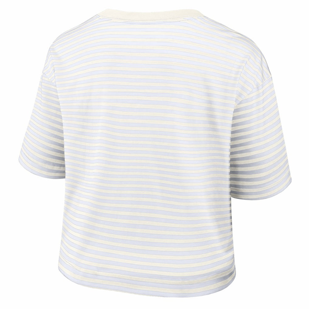 Kansas City Chiefs Women's Striped Cropped T-Shirt - Yellow/Cream T-shirts