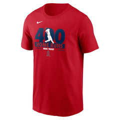 Mike Trout Los Angeles Angels Nike 400 Career Home Runs T-Shirt - Red T-shirts