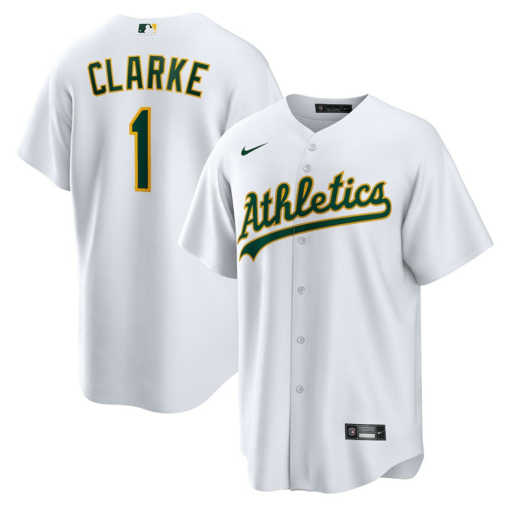 Denzel Clarke Athletics Nike Home Replica Jersey - White Jerseys