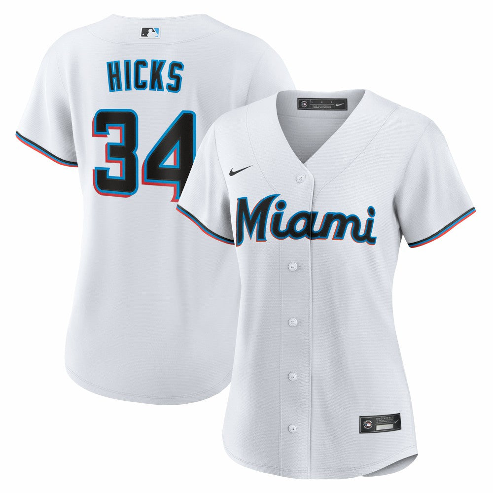 Liam Hicks Miami Marlins Nike Women's Home Replica Jersey - White Jerseys