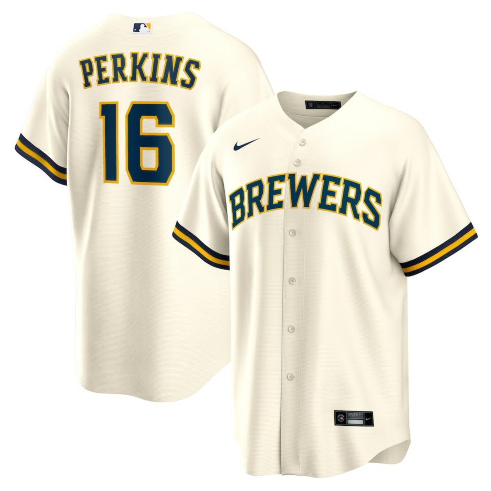 Blake Perkins Milwaukee Brewers Nike Home Replica Jersey - Cream Jerseys