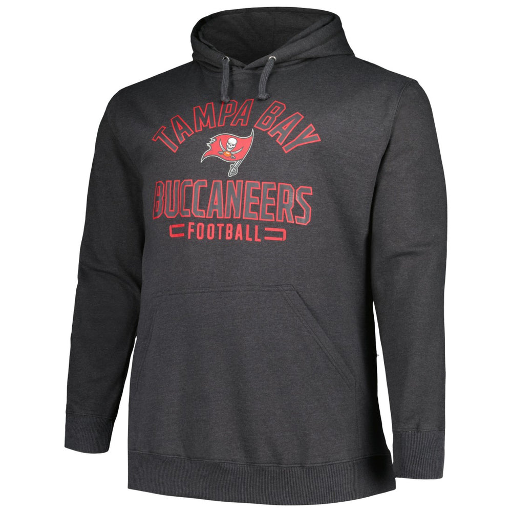 Tampa Bay Buccaneers Big & Tall Pullover Hoodie - Heather Charcoal Hoodies
