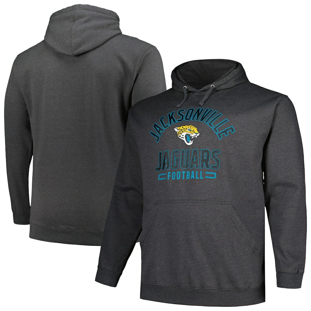 Jacksonville Jaguars Big & Tall Pullover Hoodie - Heather Charcoal Hoodies