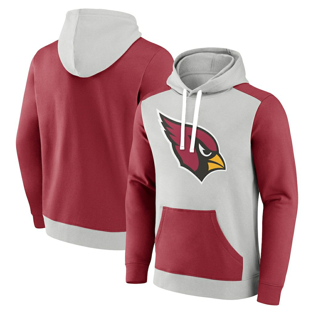 Arizona Cardinals Big & Tall Team Fleece Pullover Hoodie - Silver/Cardinal Hoodies