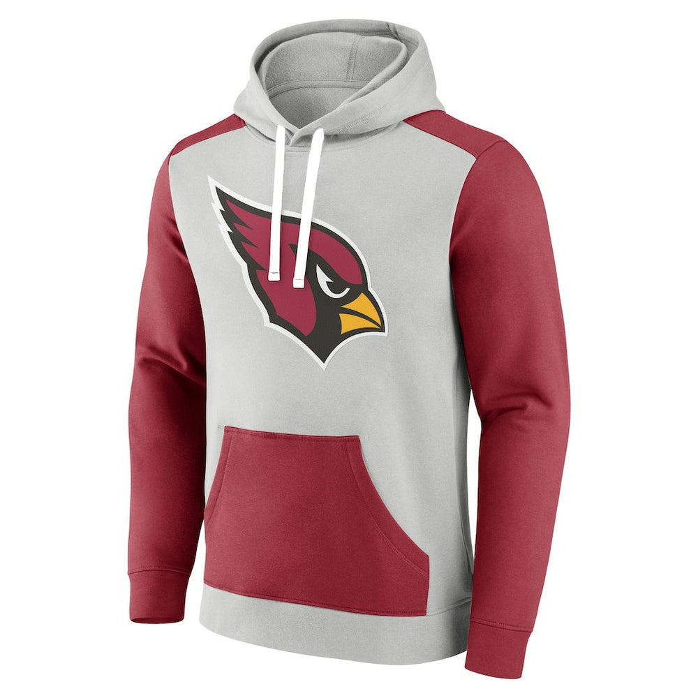 Arizona Cardinals Big & Tall Team Fleece Pullover Hoodie - Silver/Cardinal Hoodies