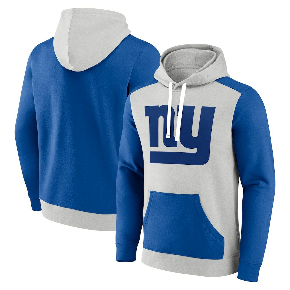 New York Giants Big & Tall Team Fleece Pullover Hoodie - Silver/Royal Hoodies