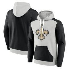 New Orleans Saints Big & Tall Team Fleece Pullover Hoodie - Silver/Black Hoodies