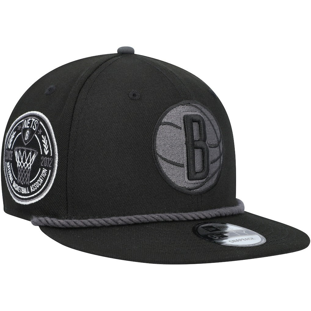 Brooklyn Nets Back Laurels 9FIFTY Snapback Hat Black - New Era