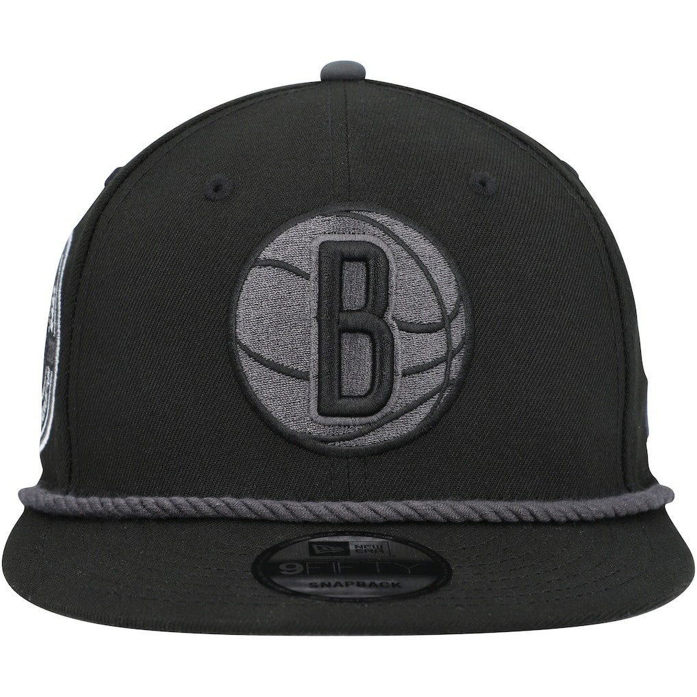 Brooklyn Nets Back Laurels 9FIFTY Snapback Hat Black - New Era