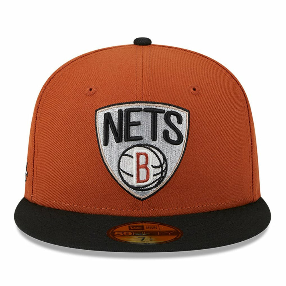 Brooklyn Nets Two-Tone 59FIFTY Fitted Hat Rust/Black - New Era