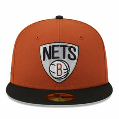 Brooklyn Nets Two-Tone 59FIFTY Fitted Hat Rust/Black - New Era