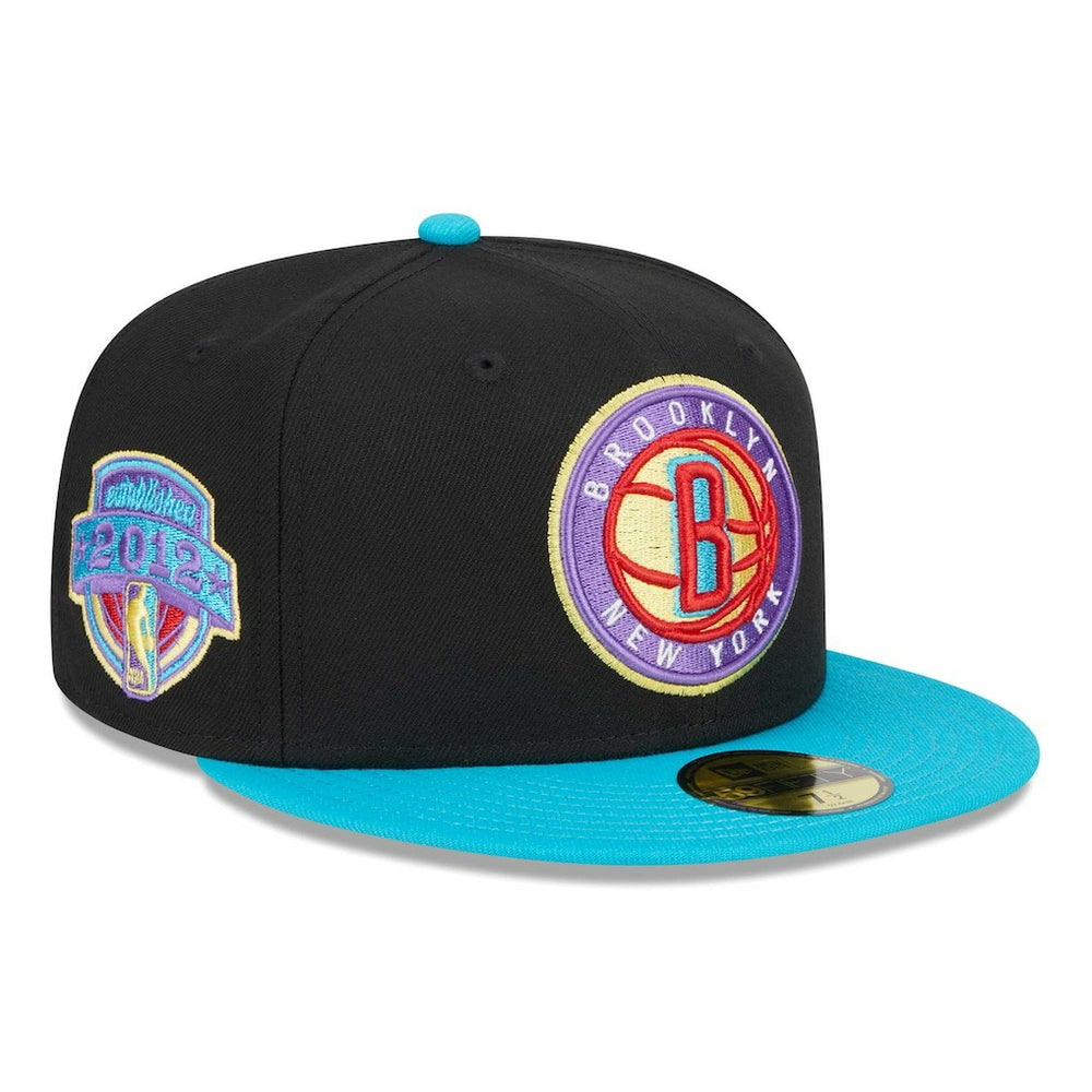 Brooklyn Nets Arcade Scheme 59FIFTY Fitted Hat Black/Turquoise - New Era