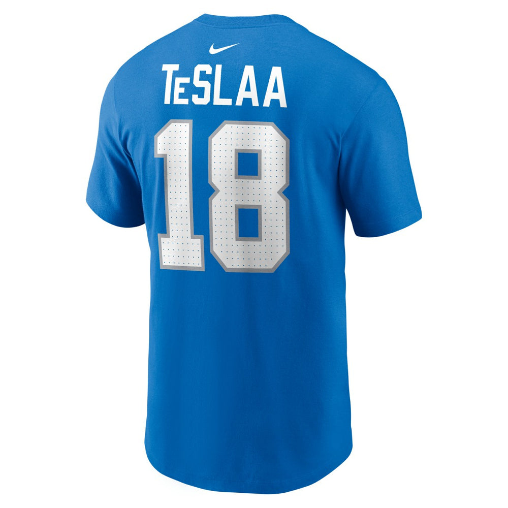 Isaac TeSlaa Detroit Lions Name & Number T-Shirt - Blue T-shirts