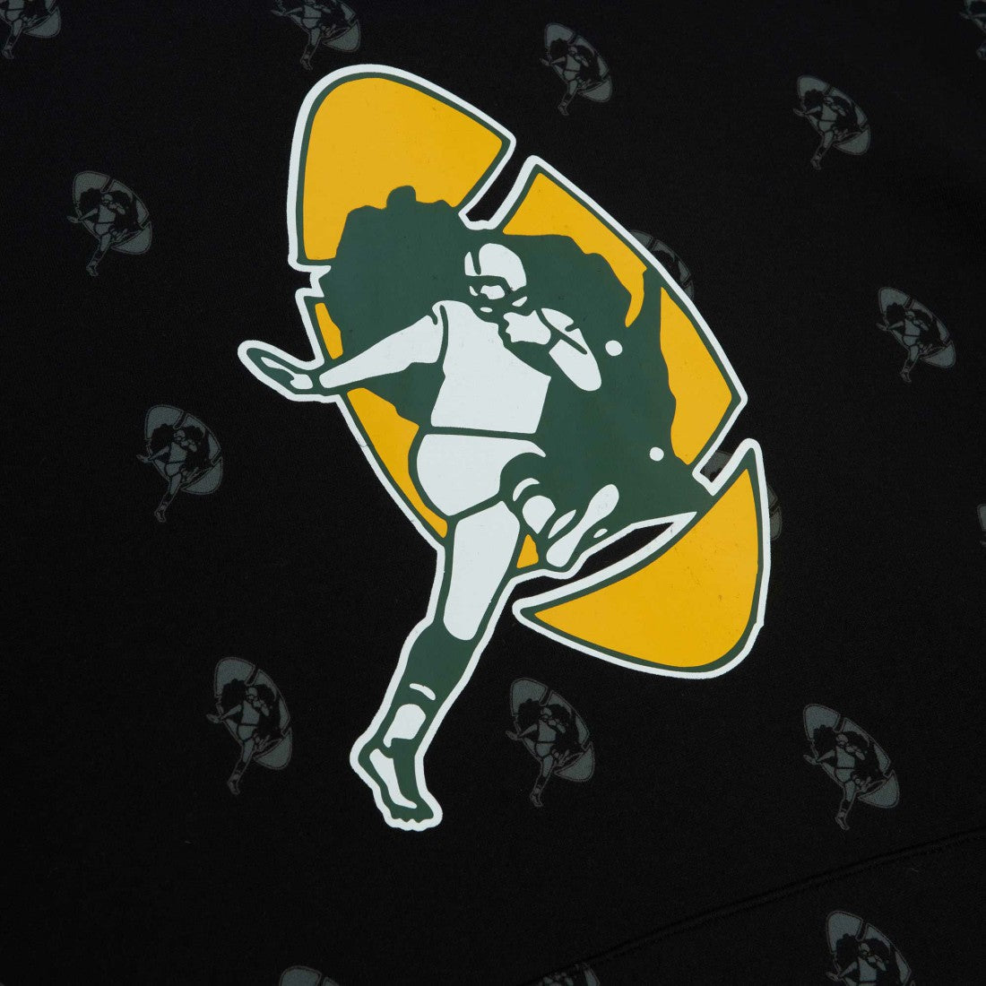 Green Bay Packers Allover Print Fleece Pullover Hoodie - Black Hoodies