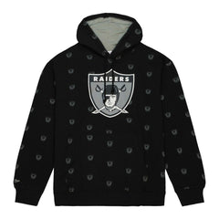Las Vegas Raiders Allover Print Fleece Pullover Hoodie - Black Hoodies