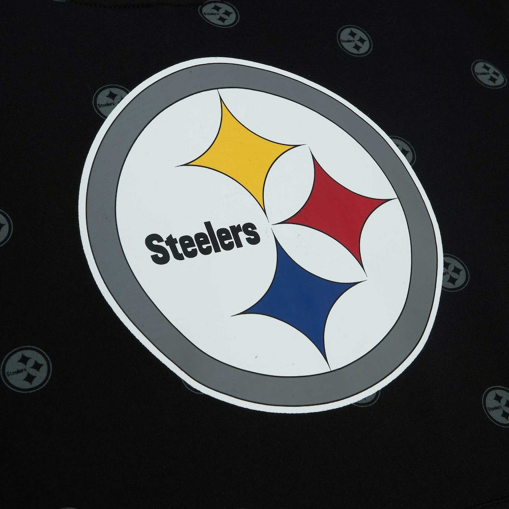 Pittsburgh Steelers Allover Print Fleece Pullover Hoodie - Black Hoodies