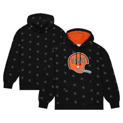 Cincinnati Bengals Allover Print Fleece Pullover Hoodie - Black Hoodies