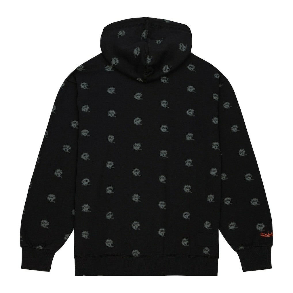 Cincinnati Bengals Allover Print Fleece Pullover Hoodie - Black Hoodies